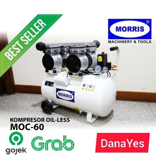 Kompresor Pemampat Pompa Udara Angin Listrik SILENT 2HP 2 HP 60 Liter MORRIS