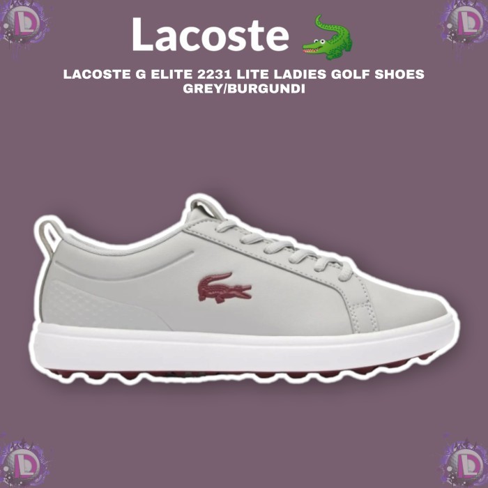 LACOSTE G ELITE 2231 LITE LADIES GOLF SHOES GREY/BURGUNDI ORIGINAL