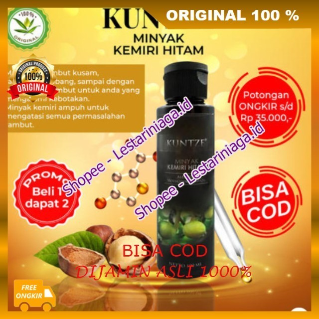 Minyak Kemiri Hitam Kuntze Original Bpom Penghitam Uban Alami ORIGINAL