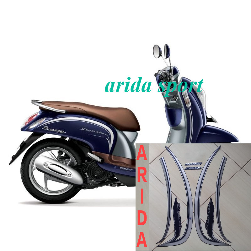 striping stiker  honda scoopy  stylish esp fi 2015 2016 biru motif striping original scoopy