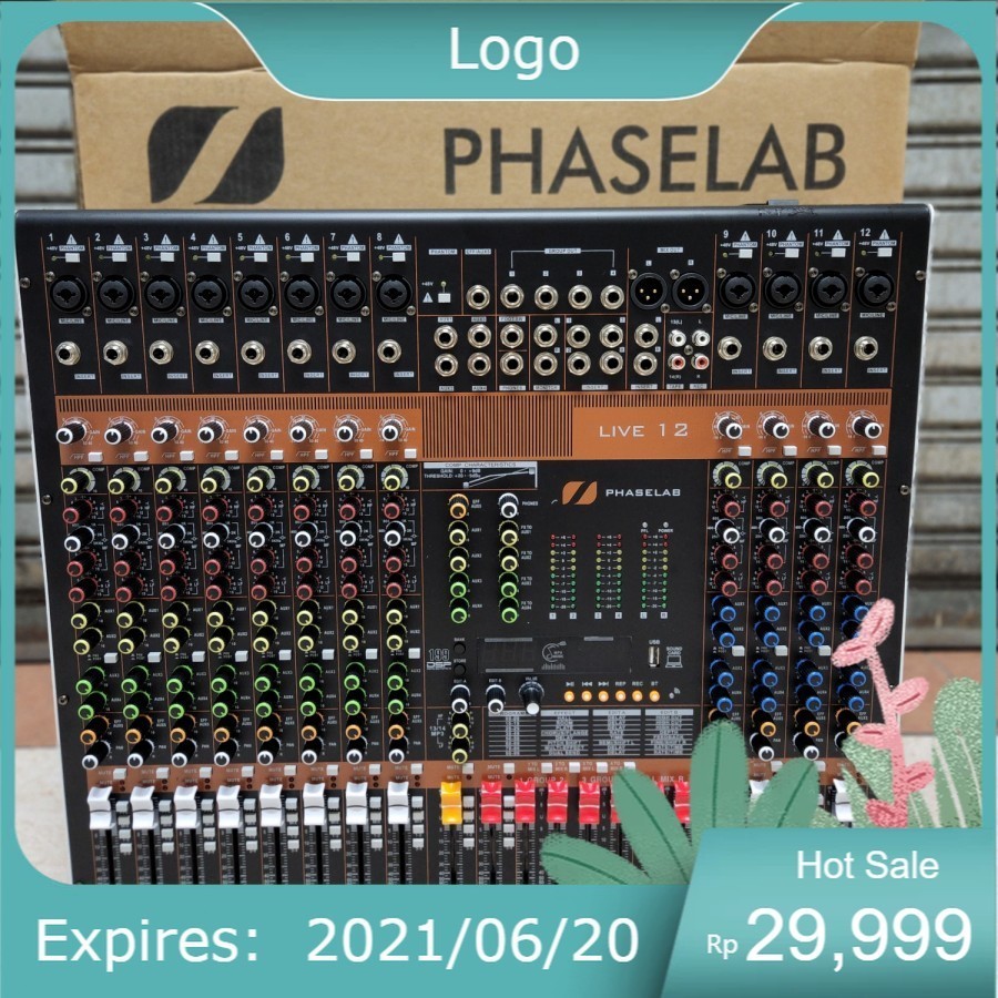 Promo Mixer Audio Phaselab Live 12 soundcard 12 Channel