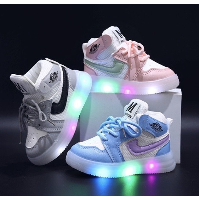 SD45FF babyfit JORDAIN [21-30] sepatu lampu led sneakers anak cewek cowok boots ankle sepatu olahrag
