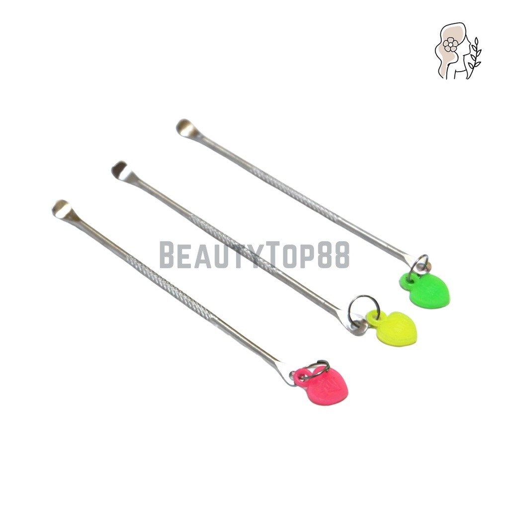 3 Pcs Korek Kuping Besi Chrome Besar Love / Alat Pembersih Telinga / Earpick Stainless Anti Karat [P