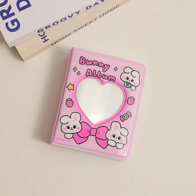 

Lovely Bear Photo Album 3inch Love Heart Hollow Kpop Card Binder Idol Photocard Holder 40 Pockets Name Card Book Organizer Book