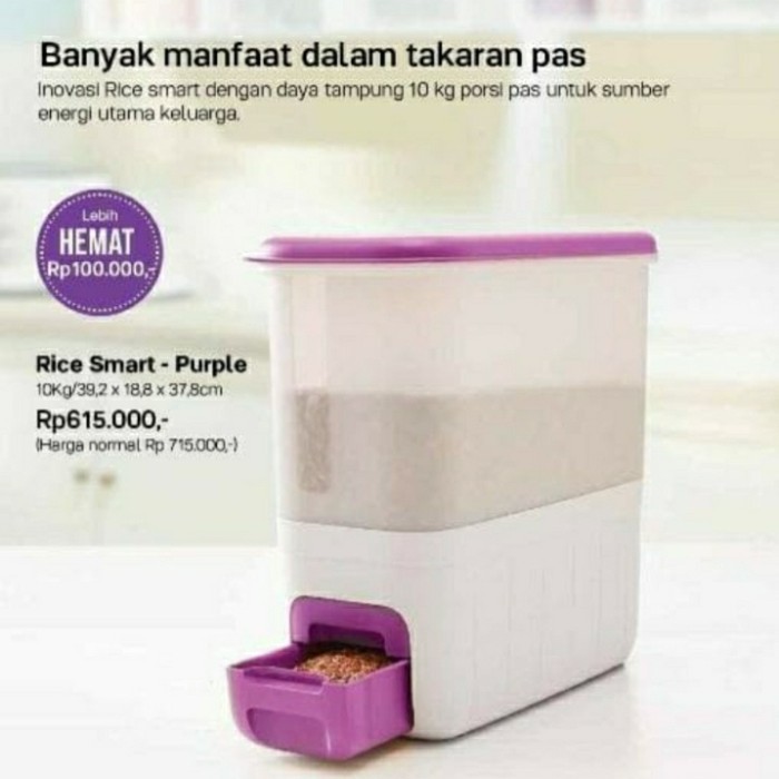 Tempat Beras Tupperware Rice Smart 10 kg