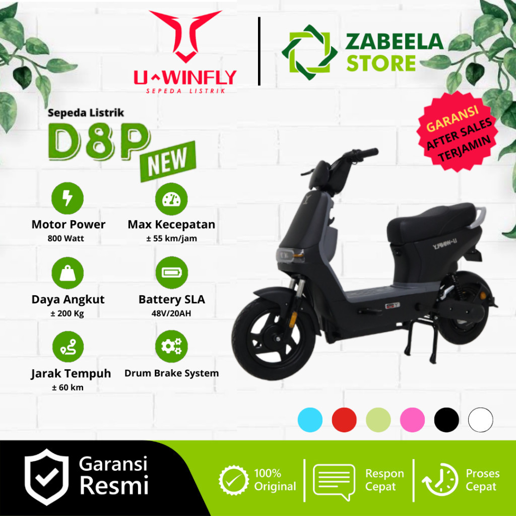 Sepeda Listrik Uwinfly D8P Dragonfly 8P 800 Watt, Garansi Resmi