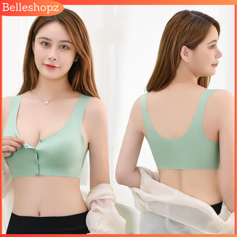 BELLE - Bra Nursing Seamless Ice Silk Tanpa Kawat Kancing Depan Bh Menyusui Lembut 8815