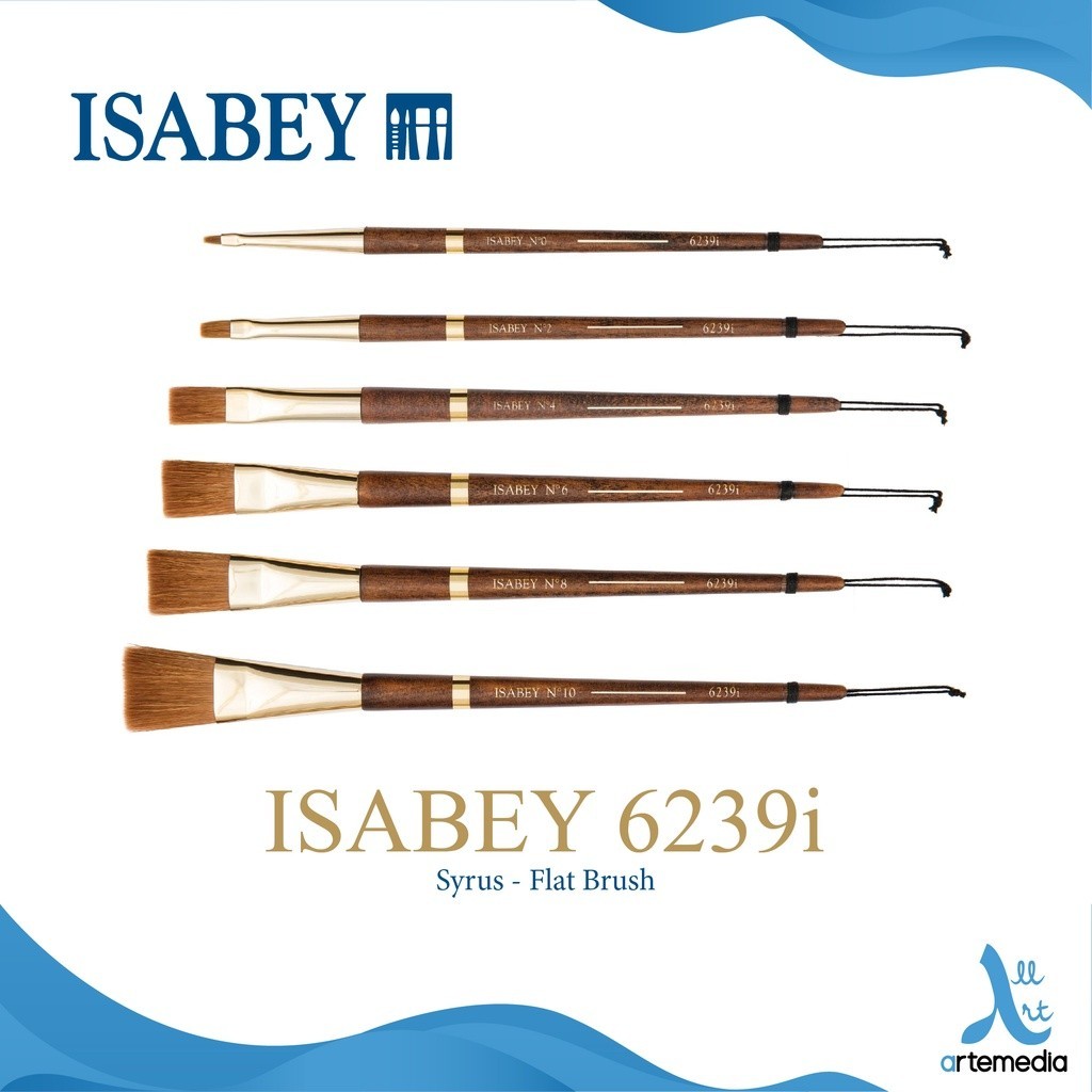 

Isabey 6239i Flat Syrus Brush Short Handle Kuas Lukis