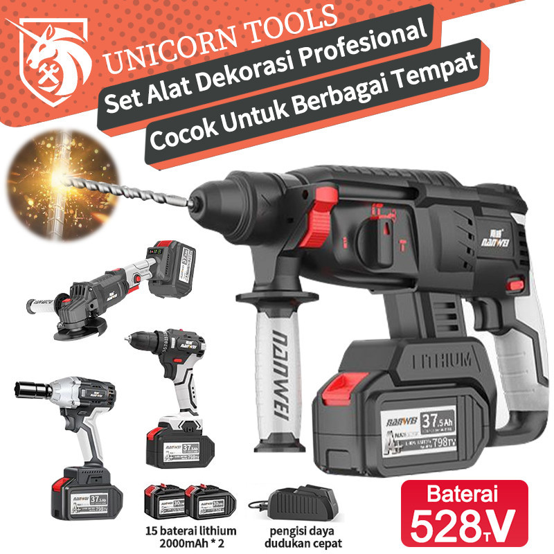 Bor beton set 4/mesin gerinda tangan/Bor Bobok Baterai Cordless/impact wrench/Rotary Hammer