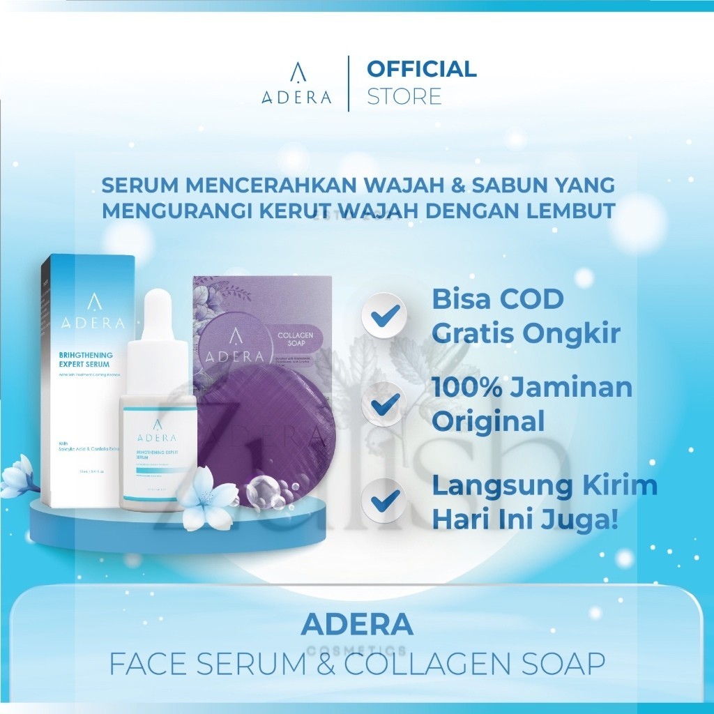Skincare Paket Serum Wajah Glowing Adera- BRIGHTENING EXPERT Serum Mencerahkan  ORIGINAL Bpom Bergaransi Asli