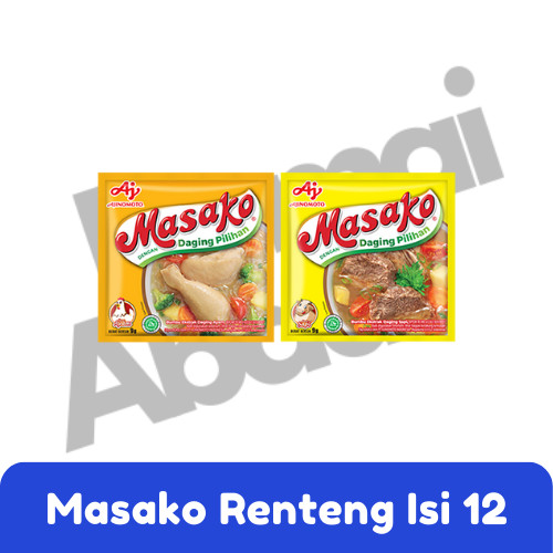 

MASAKO BUMBU KALDU PENYEDAP RASA AYAM/SAPI RENTENGAN ISI 12 SACHET