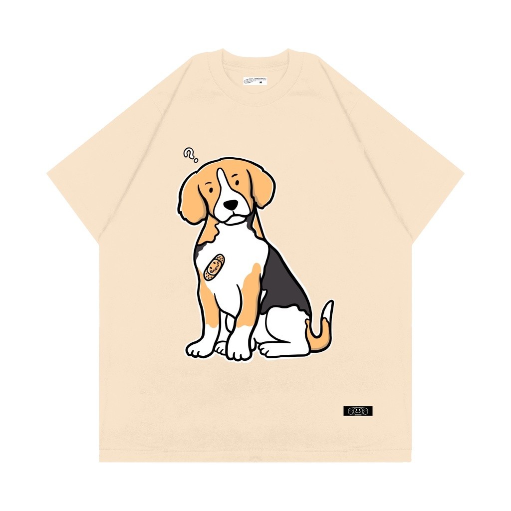 【Ori】 CONFUSED BEAGLE T-SHIRT // CREAM T-shirt pria dan wanita