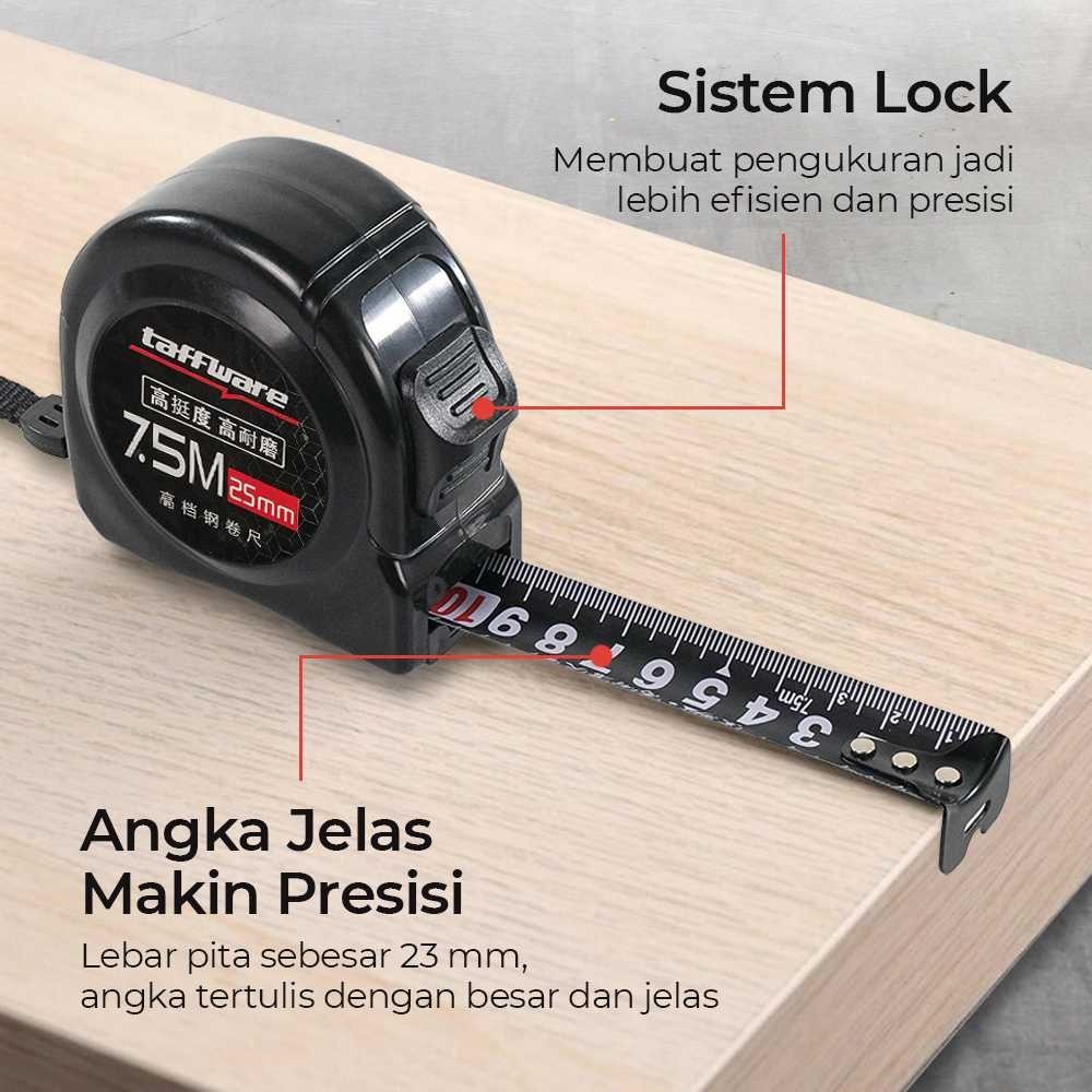 Taffware Roll Meteran Retractable Ruler Precision Steel