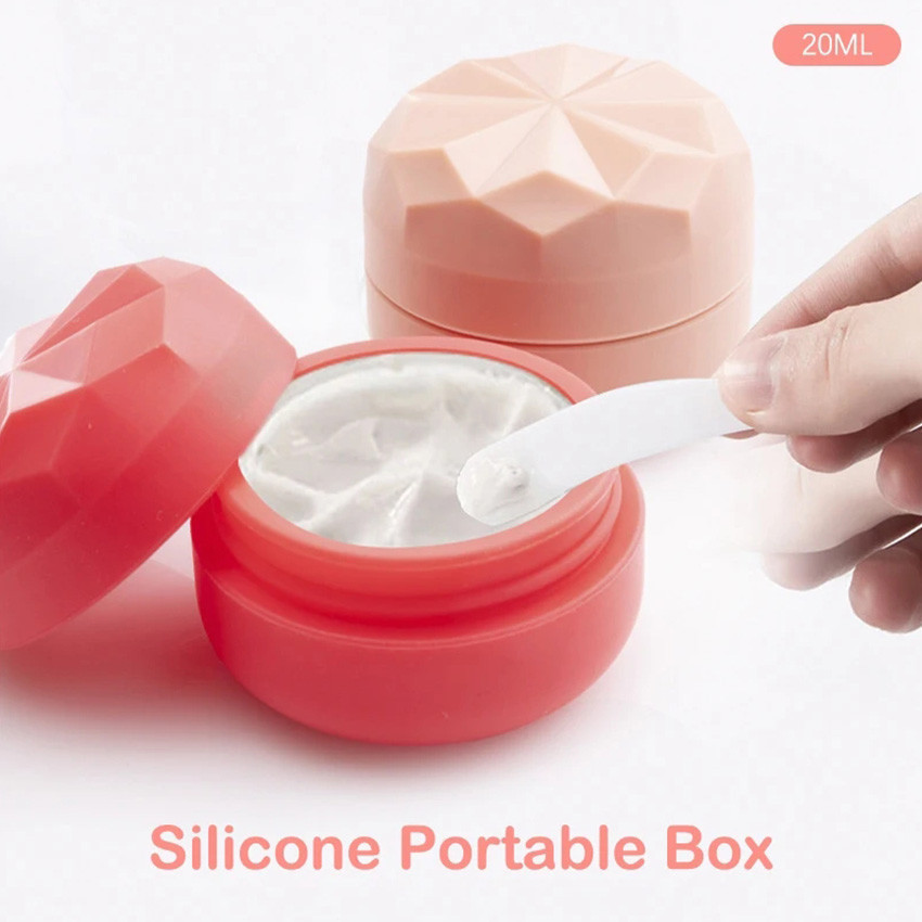 PRAMU 20Ml Pot Cream Kosong Mini Portable Wadah Serum / Kosmetik Bahan Silikon Tempat Botol Cream