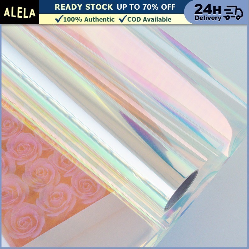 

20 Lembar Hologram Transparan Cellophane Kertas Buket Flower Wrapping Paper Ukuran 55 x 55 cm