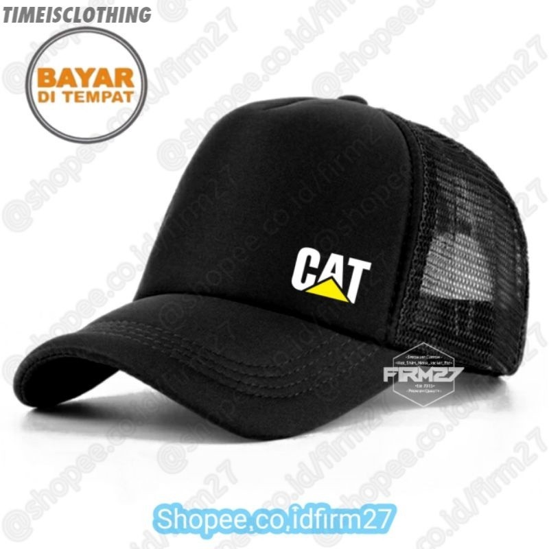Topi Caterpillar Trucker - Trucker Hat Caterpillar Simple Logo TIC