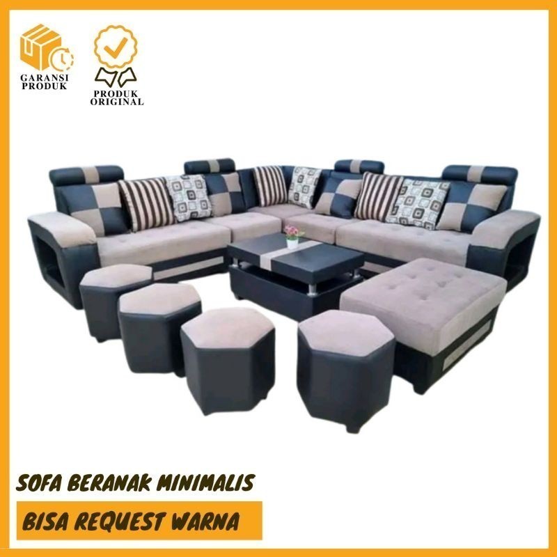 Sofa minimalis sofa beranak satu set meja dan kursi ruang tamu sofa murah