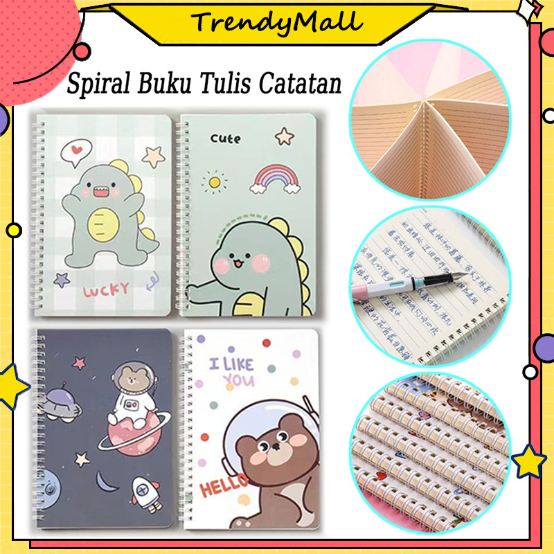 

Notebook Spiral Cantik A5 /Lucu Buku Tulis A5/Notebook Mini Alat Tulis Sekolah Anak Kartun Stationery/ Daily Planner Journaling Journal