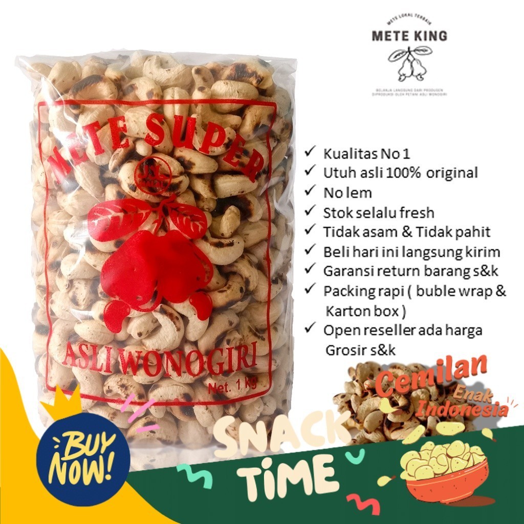 

Special Diskon Kacang mede bakar super premium panggang matang mete mente mette mateng original bawang gurih fresh asli wonogiri asin manis utuh rasa rasa mentte mentah pedas makanan sehat diet camilan snack ringan goreng jumbo belah pecahan fresh gra