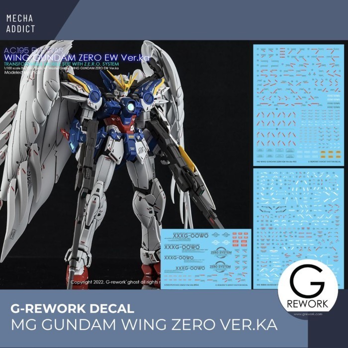 Water Slide Decal MG Wing Zero Ew Ver Ka Gundam by G-rework
