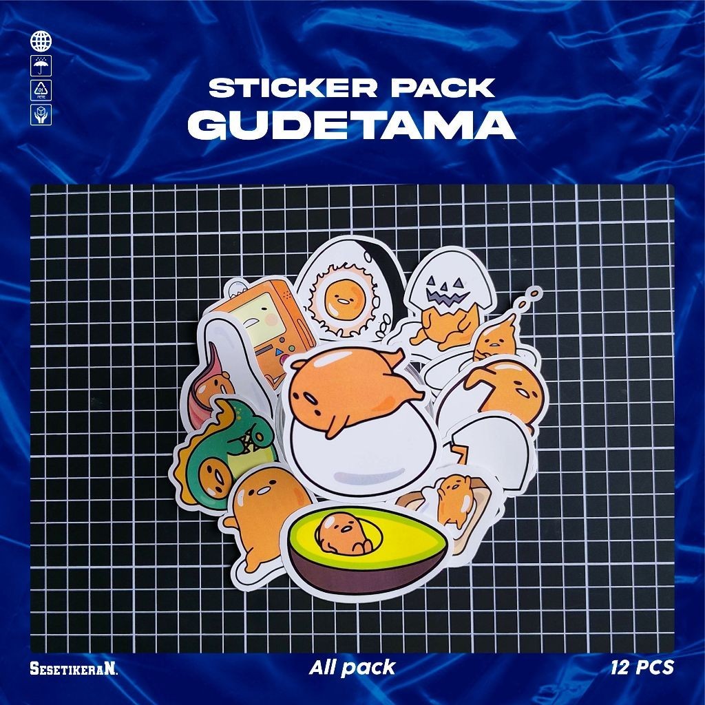 

COD✨ Sesetikeran Stiker Pack Kartun Gudetama Lucu Colorfull Keren Untuk Koper Laptop Skateboard