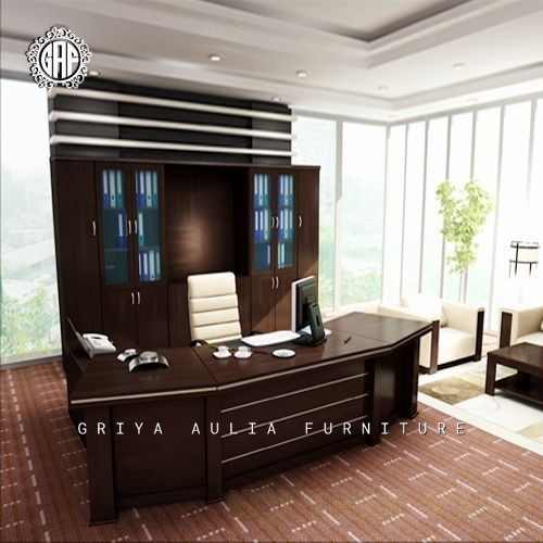 Meja direksi kayu jati meja kerja direktur mewah