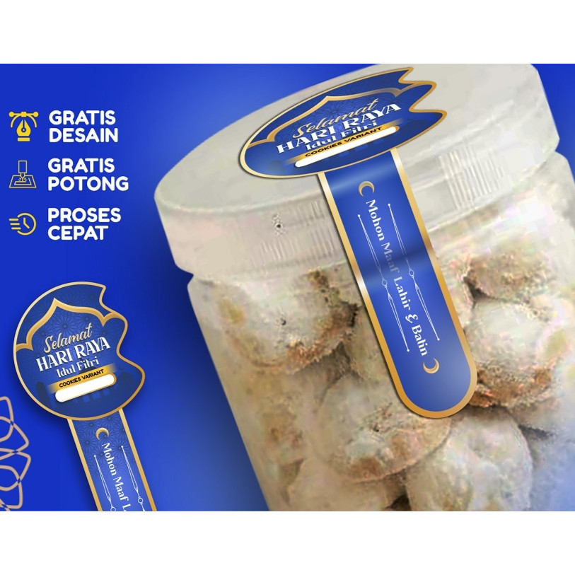sticker segelsticker toples kue kering custom cetak sticker idul firttr custom label hampers