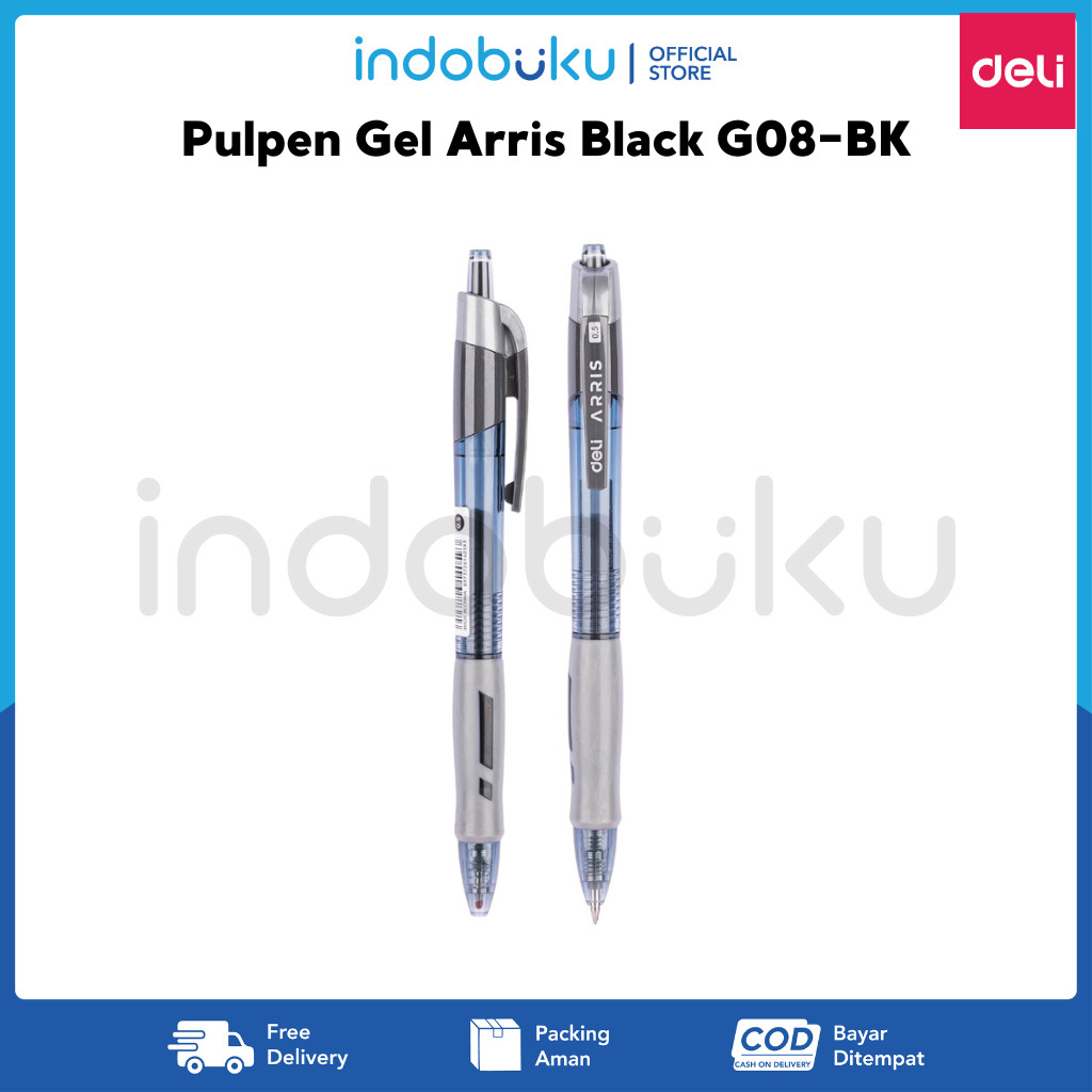 

Pulpen Gel Arris Black 0.5mm Deli Tinta Black G08-BK (1PCS)