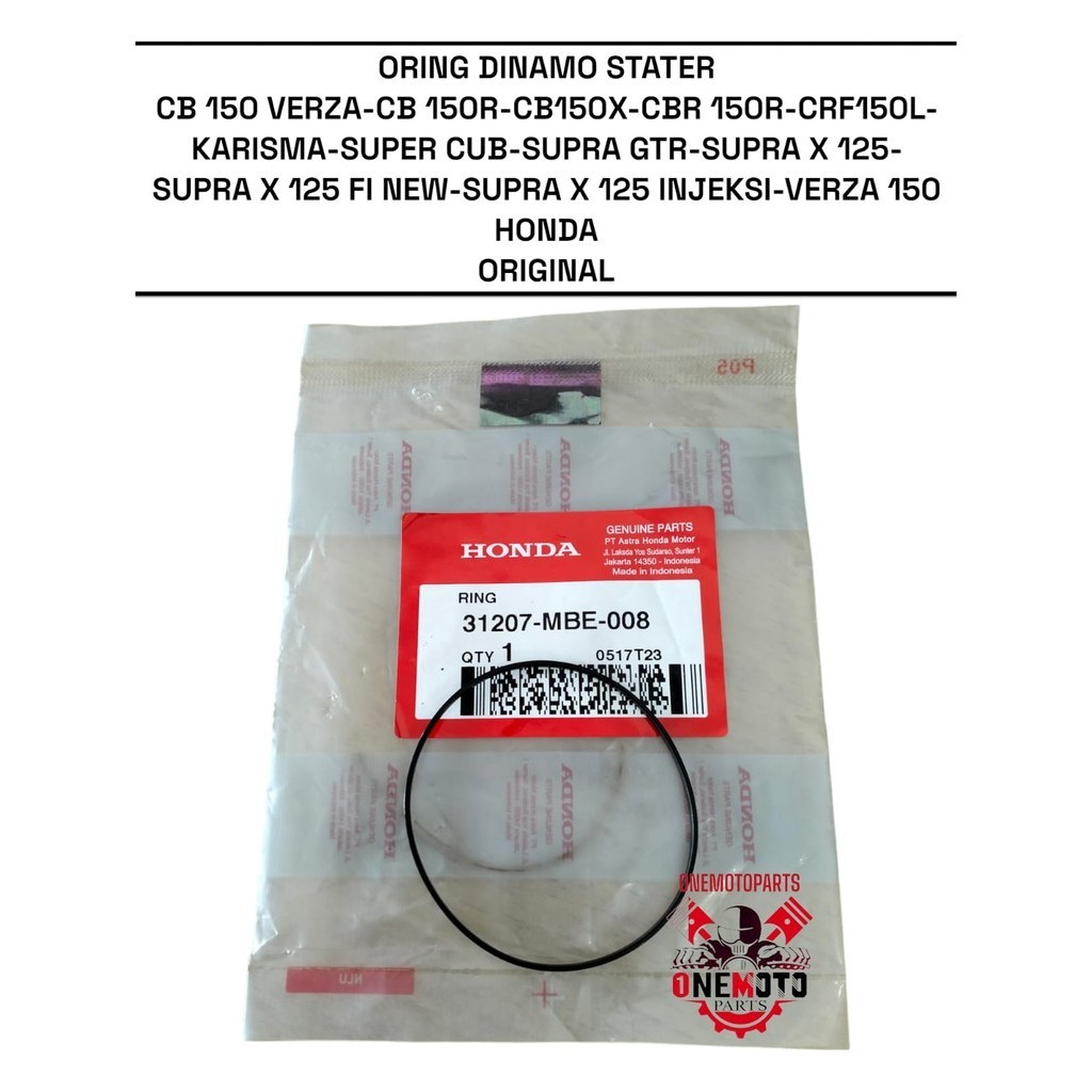 ORING DINAMO STATER CB 150 VERZA CB 150R SUPRA X 125 FI NEW CRF150L HONDA 31207-MBE-008 ORIGINAL