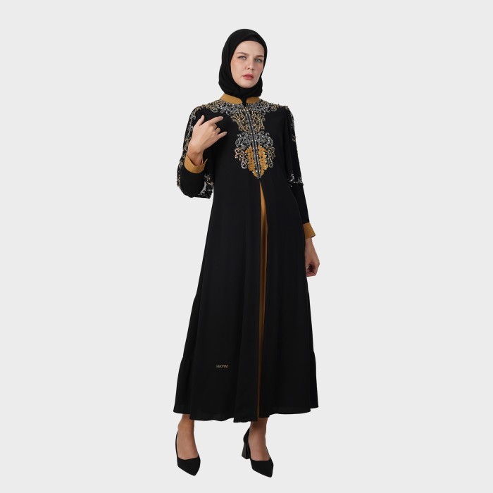 BIG SALE RAMADHAN BISA COD Hikmat Gamis Abaya Muslimah A6694 - Black, M