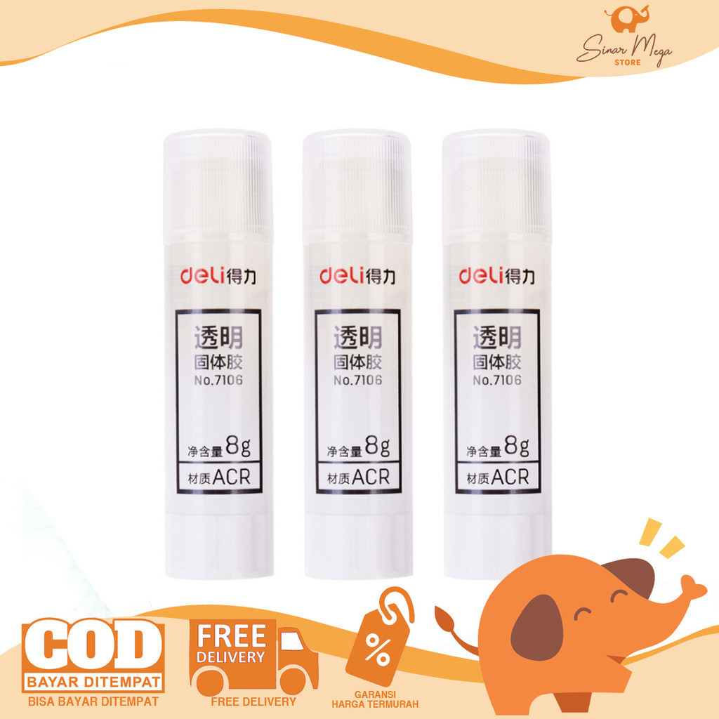

Deli Glue Stick Transparant 7106 Lem Batang Twist Kecil Bening Transparan 8 gr