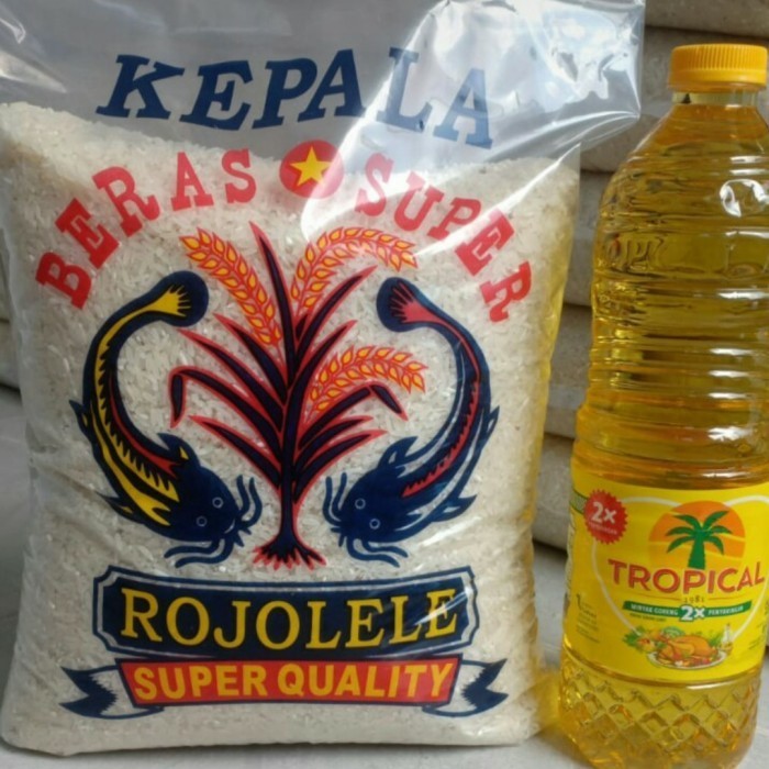 

PAKET SEMBAKO BERAS ROJOLELE 5 LITER + MINYAK 1 LITER - 4 LTR + BOTOL