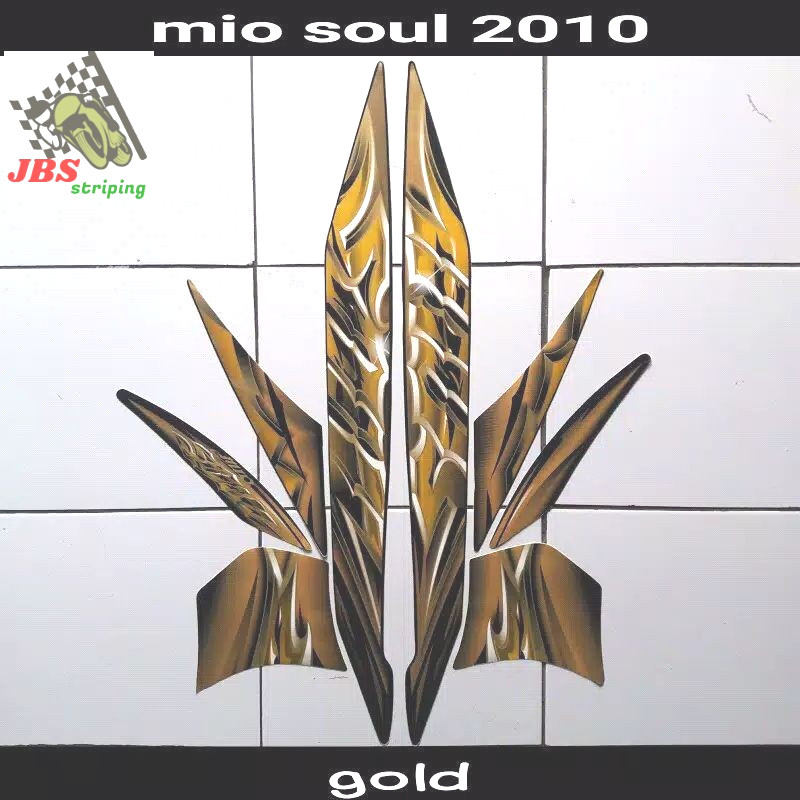 striping mio soul stiker  yamaha mio soul karbu lama thn 2010 hitam full gold