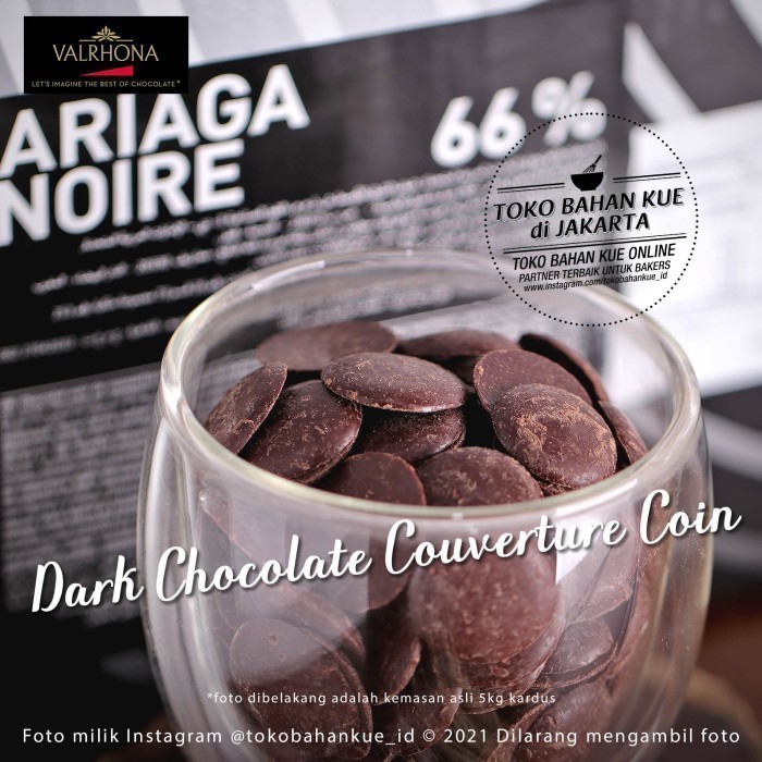 

Valrhona Ariaga Noire 66 500gr Couverture Dark Chocolate Coin Cokelat