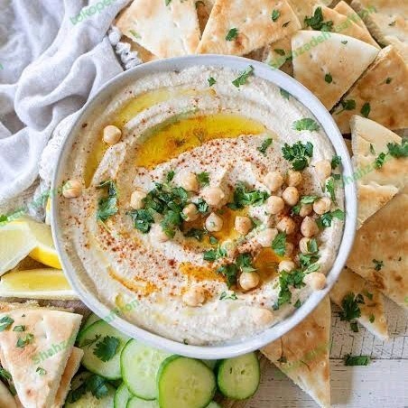 

Hummus with Fresh Corriander, Fresh Lemon, Salt and Olive Oil - 330 gr - without Tahini