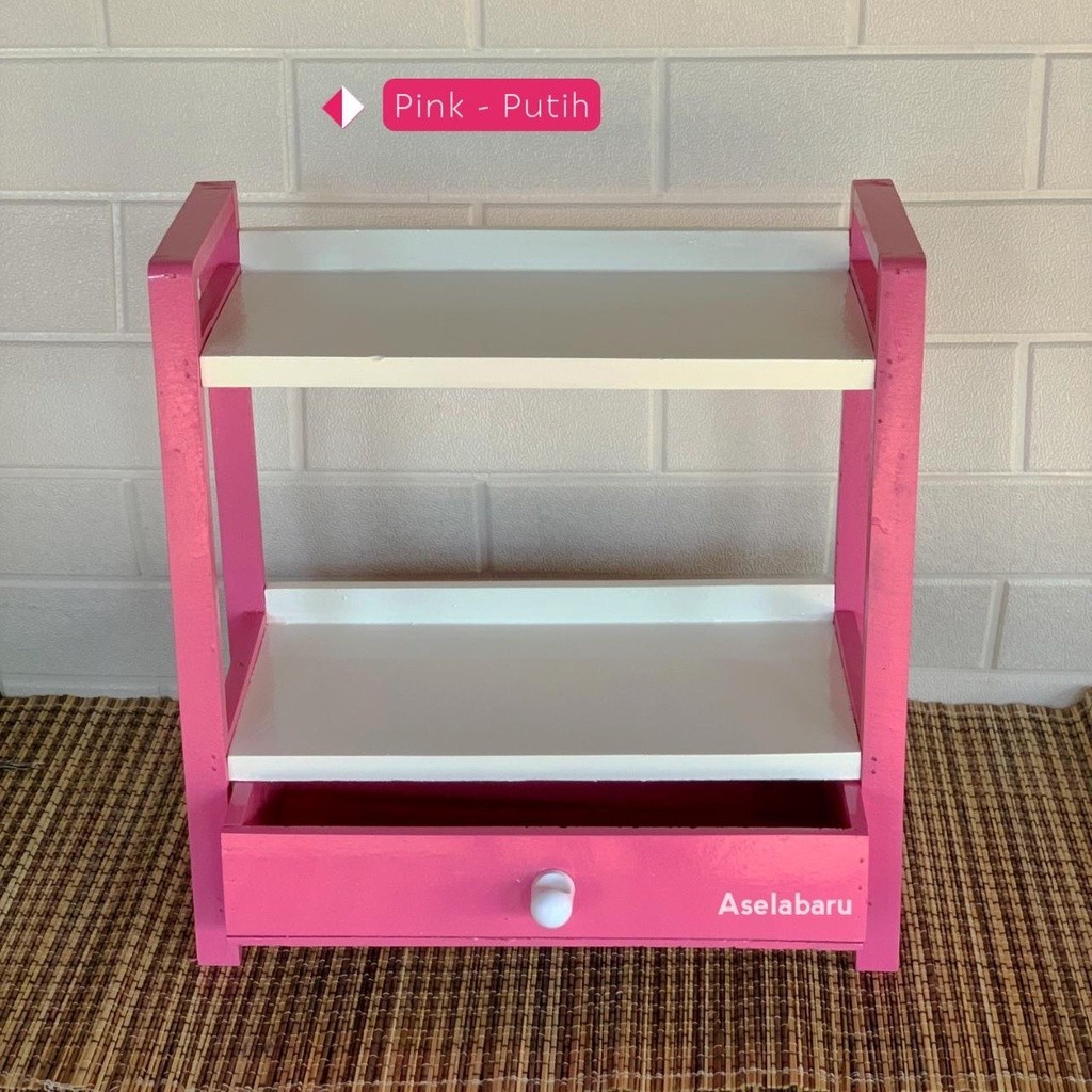 [PINK PUTIH] Rak Bumbu Dapur 2 Tingkat variasi Laci WARNA WARNI SERBAGUNA DAN MINIMALIS Dapat disesu