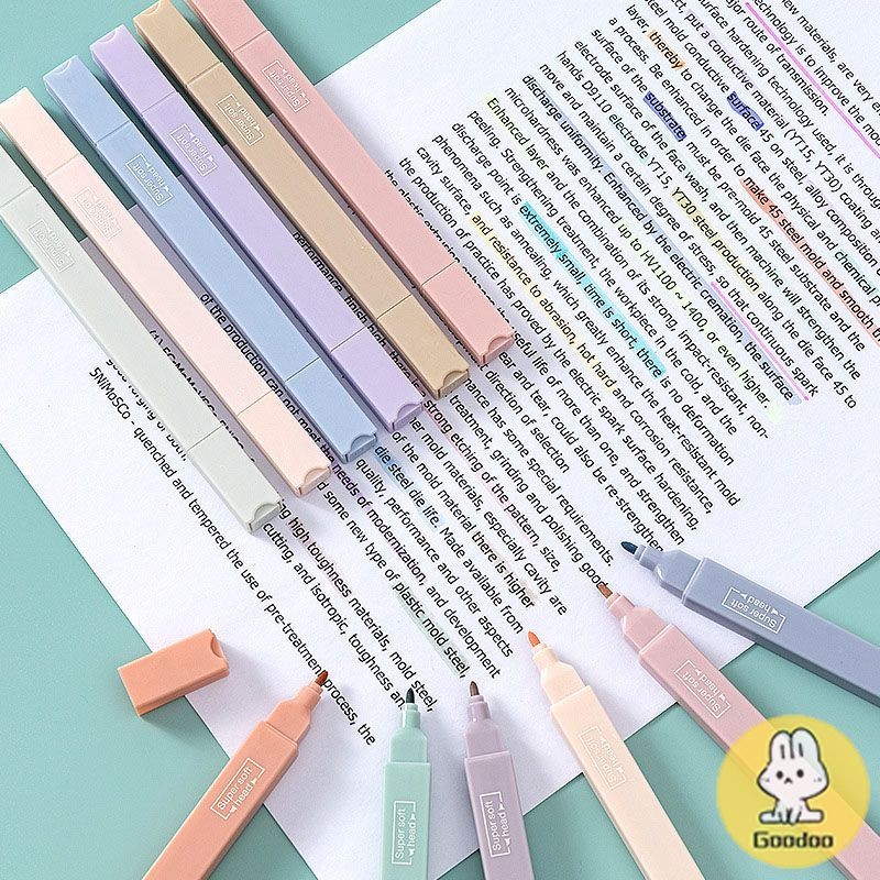 

COD 6Pcs/1 Set Stabillo Warna Pena Ganda Kepala Highlighter Pastel Seni Marker Siswa Spidol Anak Alat Tulis Highlighter MG - GOOD