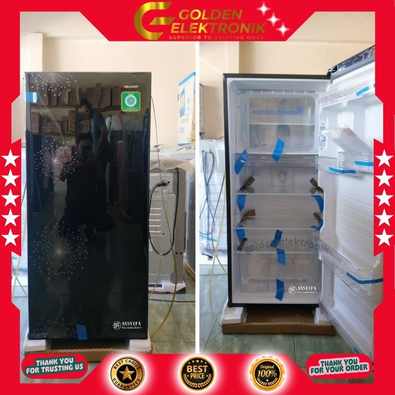 KULKAS SHARP  SJ-X197W-DW SJ-X197W SJ-X 197W 197 W 185 LITER 1PINTU
