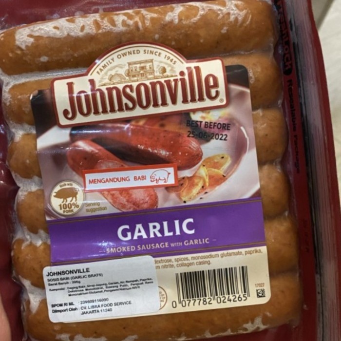 

Johnsonville Garlic/ Sosis Premium / Premium Sausage