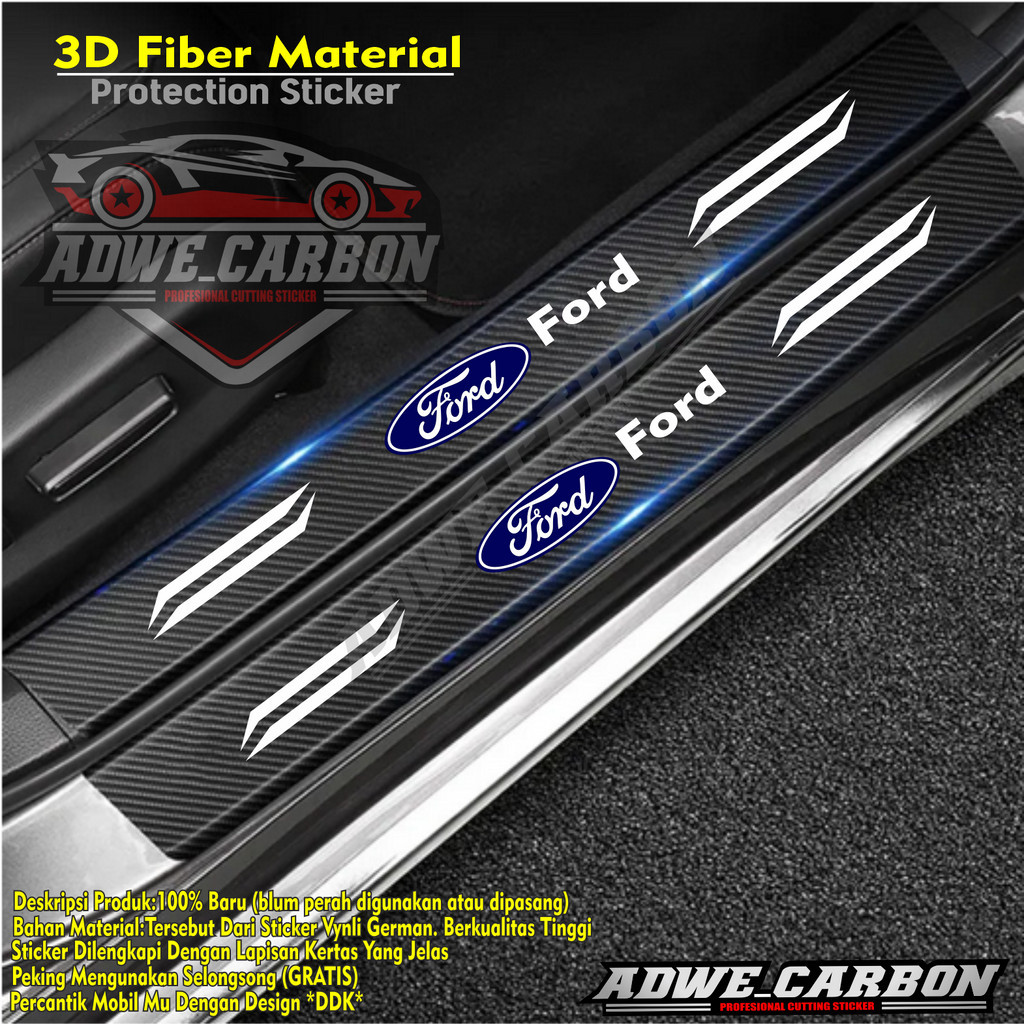 sillplate mobil ford sticker karbon 3d sill plate ford ranger fiesta escape everest pelindung