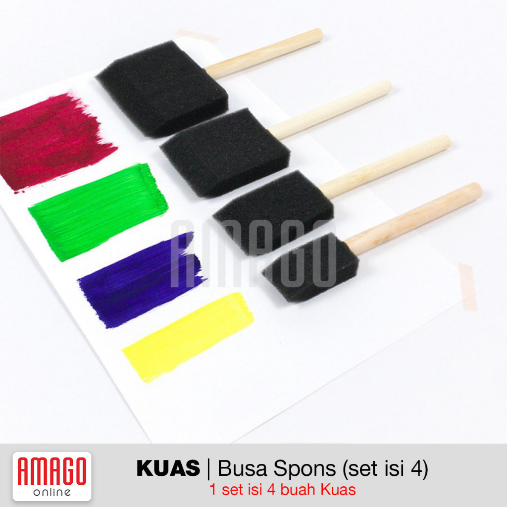 

Murah sekali Kuas Busa Spons / Foam / Sponge Brush Set - 1 set isi 4