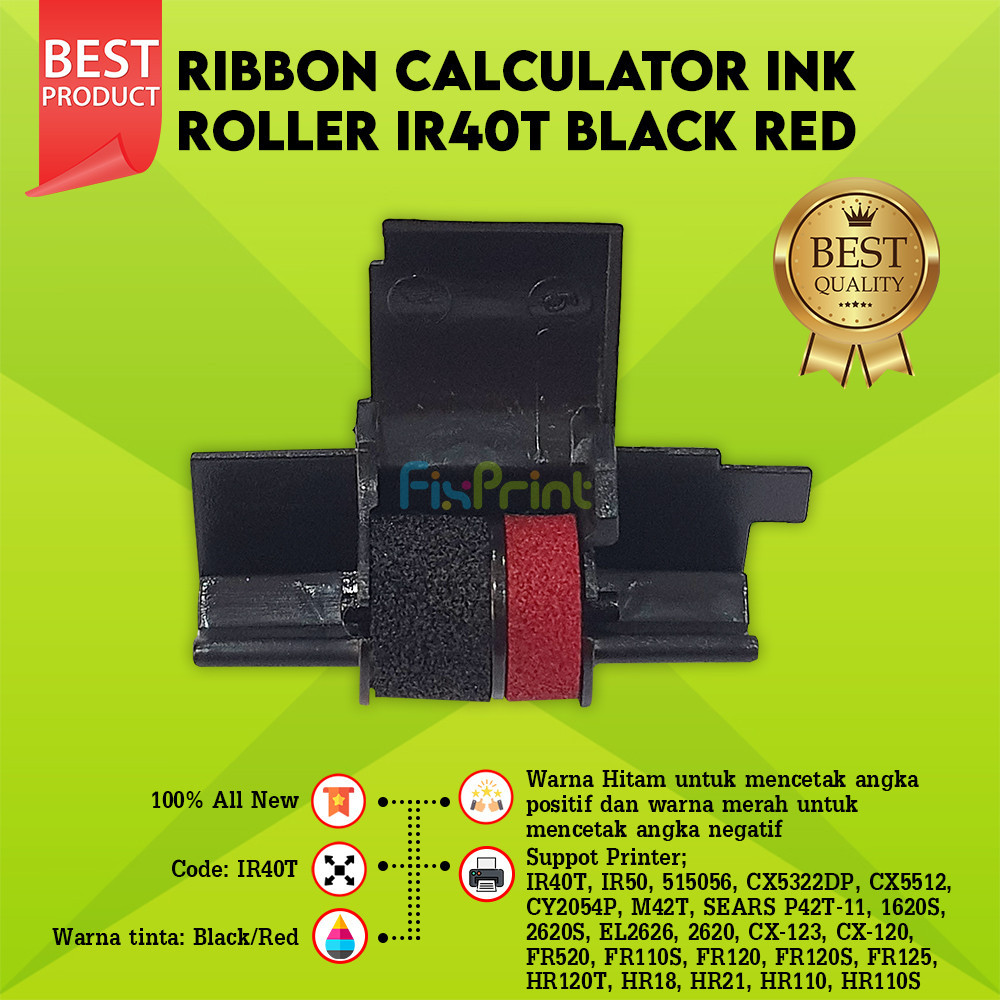 

Ribbon Calculator Roller IR40T Black Red Printer HR21 HR110 HR110S