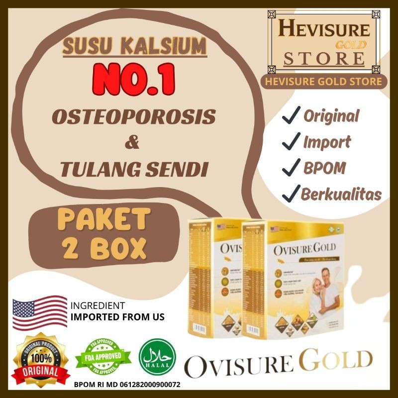 

OVISURE GOLD SUSU VITAMIN TULANG DAN SENDI NYERI OTOT ASTEOPOROSIS OSTEOARTHRITIS | PAKET 2 BOX