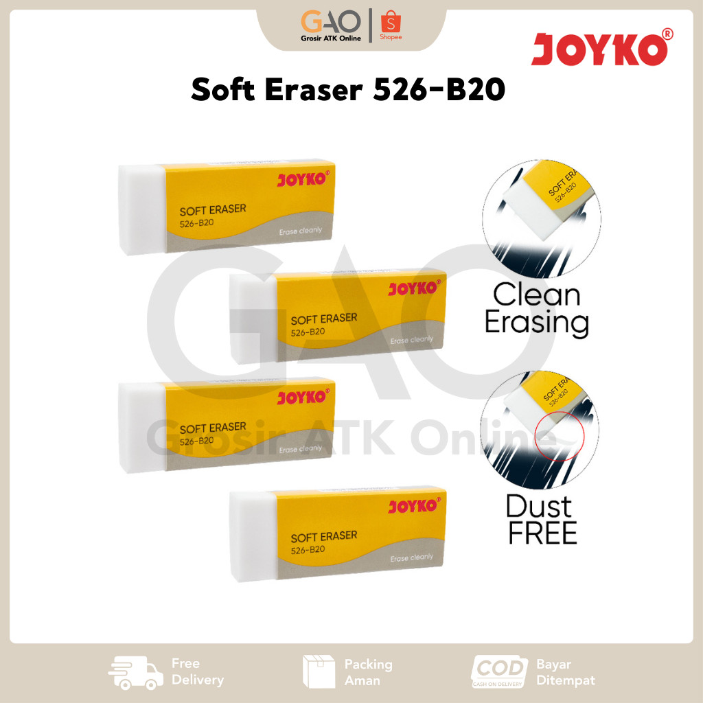 

Eraser Joyko 526-B20 Penghapus Joyko Stip Warna Putih 526-B20