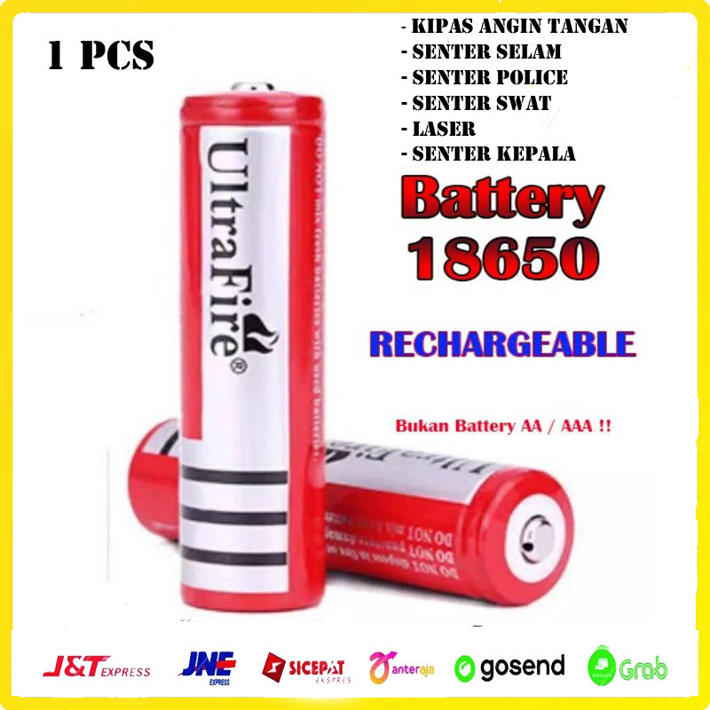 Baterai charge cas Ultrafire rechargeable  Police Swat 18650 Ultrafire Batre Laser Senter Kepala Sen