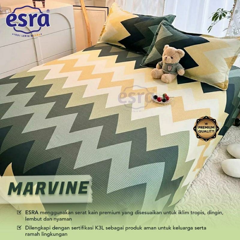 Bedcover + sprei anti geser katun esra motif MARVINE