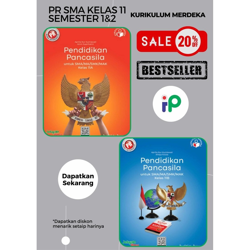 Buku Pr/Lks PPKN Kelas 11/XI SMA/Ma Semester 1&2 Kurikulum Merdeka Intan pariwara TERBARU