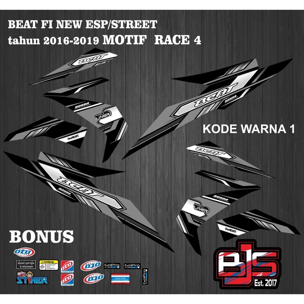striping beat fi new - striping sticker stiker polet lis beat fi new esp street 2016-2019 race 4