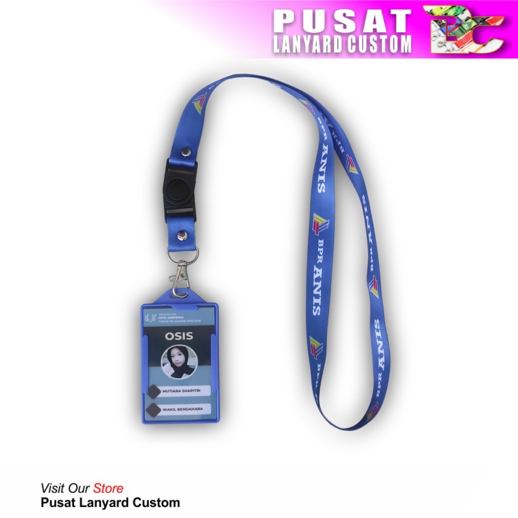 

Pusat Lanyard Custom - promo PAKET cetak lanyard full color print 2cm, cetak idcard , dan framenya