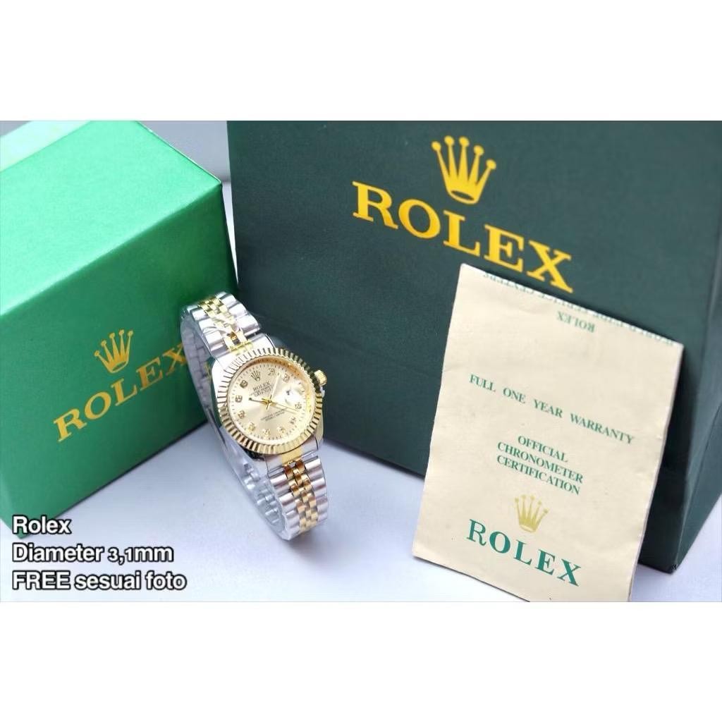 PROMO {TERBARU} JAM TANGAN WANITA ROLEX 1088P FREE BOX ORI & BATERAI || JAM TANGAN WANITA FASHION